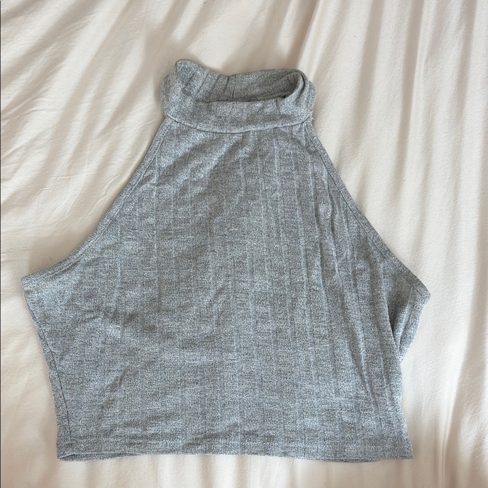 Charlotte Russe Gray High Neck Tank Top Crop